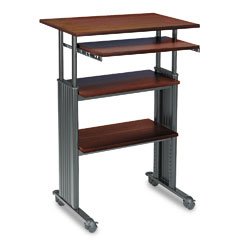 35 to 49-high Adjustable Workstation- Cherry/Black