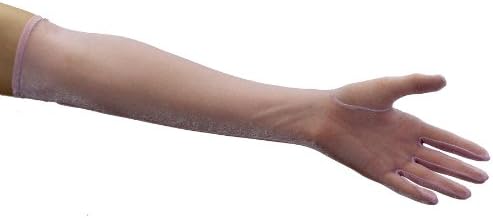 Sheer Over the Elbow Length Nylon Glove Glove Colors: Pink Shimmer