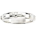 14K White Gold Rosary Ring - Size 7