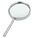 Metal Frame Silver Tone Nonslip Grip 4X Magnifying Glass