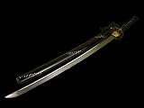 Fully Handforged Black Mother of Pearl Crane Samurai Katana Sword #320