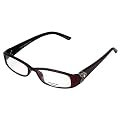 Foster Grant Reading Glasses Victoria Full Rim Plastic Crystal - Red/Silver (+1.75)