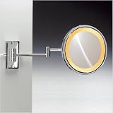 9 Incandescent Light 5X Magnifying Mirror with Two Arm Direct Wired Finish: Chrome