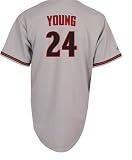 Chris Young Jerseys Arizona Diamondbacks 24 Young Cool Base Grey Jersey "2011 ALL Star Game"patch (M/48)
