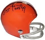 IMAGE OF Ozzie Newsome Autographed/Hand Signed Cleveland Browns 2bar TB Mini Helmet HOF 99