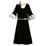 Bonnie Jean Girls 7-16 BLACK WHITE CABLE KNIT BUBBLE BELL SLEEVE Special Occasion Fall School Party Sweater Knit Dress-7 BNJ-0340B-B40340