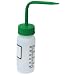 Vestil BTL-WW-4G-LBL Wide Mouth Low Density Polyethylene (LDPE) Round Squeeze Wash Bottle with Label and Green Cap, 4 oz Capacity, Translucent