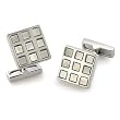 Rhodium Brass with White Preciouss Tone Conch Cufflink, Weight: 13.80gm