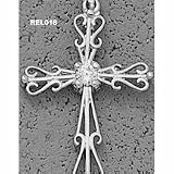 Filigree &acute; Cross &acute; Pendant with 4 mm Cubic Zirconia - Sterling Silver Jewelry - B0000DGM7P