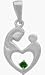 Sterling Silver Genuine Emerald Mother & Child Pendant with chain