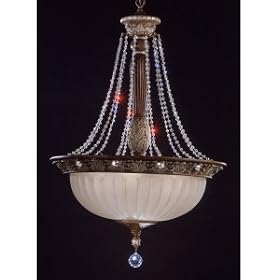 Antique Satin Etched Inverted Pendant Chandelier by Kichler