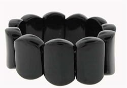 Thick Cushion Stretch Bracelet - Blackstone