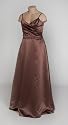 Brown Satin Dress with Beaded Waist
