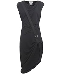 Viscose Asymmetric Bateau Neck  Dress