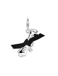 Amore LaVita(tm) Sterling Silver 3-D CZ Ribboned Diploma w/Lobster Clasp Charm (Fabric ribbon) for Charm Bracelet