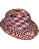 Outer Rebel Fashion Fedora Hat- Black, Red & White Mini Buffalo Check