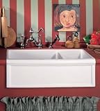 Herbeau 4613-20 Fireclay Double Farm House Sink, White
