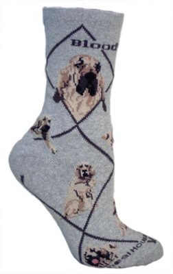 Bloodhound Gray Cotton Dog Novelty Socks for Adults 9-11