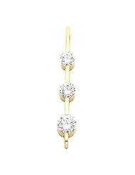14K Yellow Gold Three-Stone Diamond Pendant - 1.00 Ct. Total Weight -- LIFETIME WARRANTY