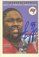 Warren Sapp, Tampa Bay Buccaneers, 2000 Fleer Tradition Autographed Card