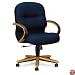 2190 Pillow-Soft Wood Series Mid-Back Chair, Medium Oak/Mariner