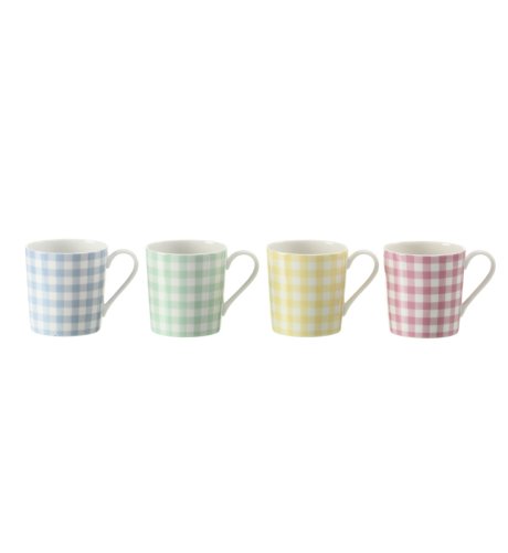 4 Gingham Mugs