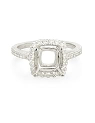 Diamond Platinum Engagement Ring Setting by