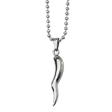 Men's Stainless Steel Italian Horn Necklace