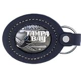 Large Leather & Pewter MLB Key Ring - Tampa Bay Devil Rays