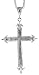 Sterling Silver 3 9/16 (91 mm) Diamond Cut Cross Pendant