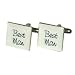 Ring Bearer Ivory Cream & Silver Coloured Square Cufflinks with Free Gift Box - Ringbearer Wedding Gift (Pic shows Best Man design)