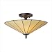 Lumino - 3 Light Semi Flush Mount Ceiling Lighting Fixture - Matte Black - Hazy Beige...