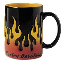 Harley-Davidson&reg; Sculpted Flame Coffee Mug. 15 oz. mug features custom Harley-Davidson&reg; sculpted flames. Set of four 99221-03V
