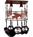 Meyda Tiffany Custom Lighting 78306 Elk Through The Trees 6-Light Pot Rack, Rust finish
