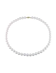 14k Yellow gold 8-8.5 MM Akoya Cultured Pearl Strand, 18"