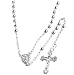 .925 Sterling Silver Rhodium Plated Rosary 4 mm