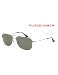 Ray-Ban 0RB3477 004/58 Polarized Aviator Sunglasses,Gunmetal Frame/Green Lens,59 mm