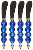 Decorative Pate Knife with Cobalt Blue Glass Bead Handle Set of Four