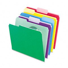 Pendaflex 02086 Pendaflex File Folders W/InfoPocket, 1/3 Cut, Top Tab, Letter, Assorted, 30/Pk