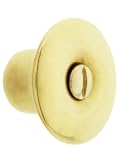 Stamped Brass Hoosier Cabinet Knob - 1 1/8" Diameter in Unlacquered Brass.
