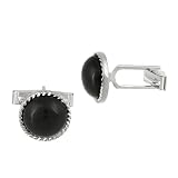 Sterling Silver Round w/ Onyx Center Cufflinks w/ Stainless Steel Mechanisms 31jZtKw5HtL. SL160 Sterling Silver Round w/ Onyx Center Cufflinks w/ Stainless Steel Mechanisms