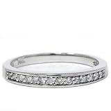 .20CT White Gold Diamond Wedding Ring Ladies 14k Stackable Guard Anniversary Band