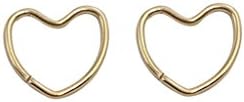 FF Womens Jewelry 1 prs 18g 20g 10mm Stainless Steel Heart Clip on Closure Daith Ring Fake Nose Lip Tragus Cartilage Earring Piercing Jewelry Gold