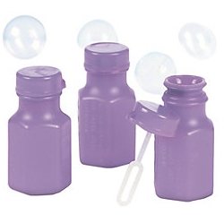 48 x Mini Lilac Hexagon Bubble Bottles