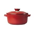 Emile Henry Flame Top Round Dutch Oven/Stew Pot, 4.2 quart, Red