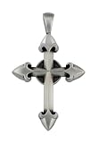 BICO AUSTRALIA JEWELRY (BCR4) TEMPLAR - CHIVALRY AND VIRTUE - Comes with a Generic 18 inch (to 20in) Adjustable 4mm Black Rubber Necklace.