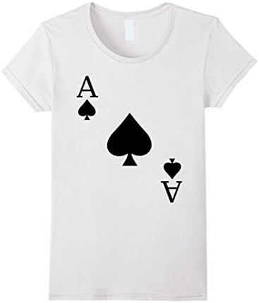Women's Ace of Spades Halloween Costume T-shirt XL White