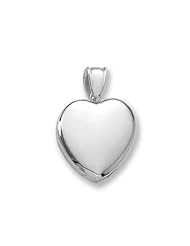 14k White Gold Premium Weight Heart Picture Locket - Comes in 2 Sizes