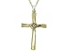 Diamond Cross Pendant in Yellow and White Gold with Chain