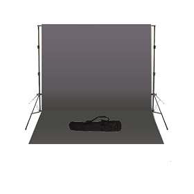 Studiohut Background Support System with 10' x 20' backdrop (Grey) with carry bag